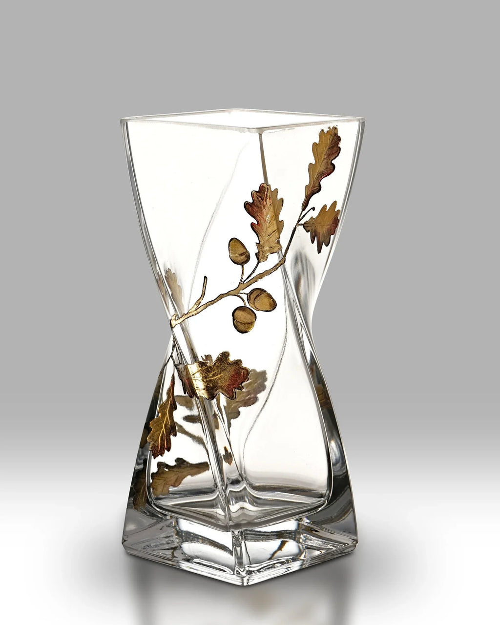 Oak Leaf Gold - 20cm Twist Vase by FLOWERS BY ACANTHUS