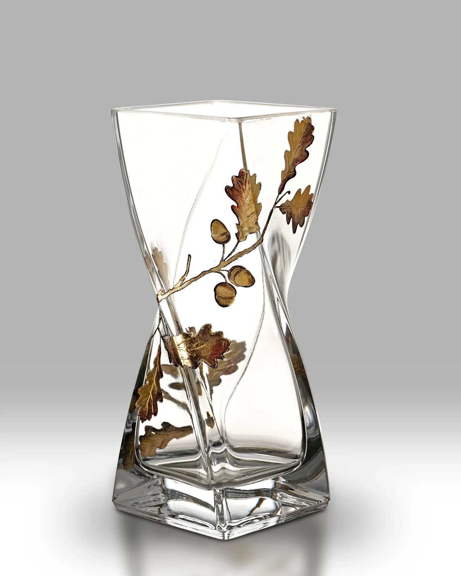 Oak Leaf Gold - 20cm Twist Vase by FLOWERS BY ACANTHUS