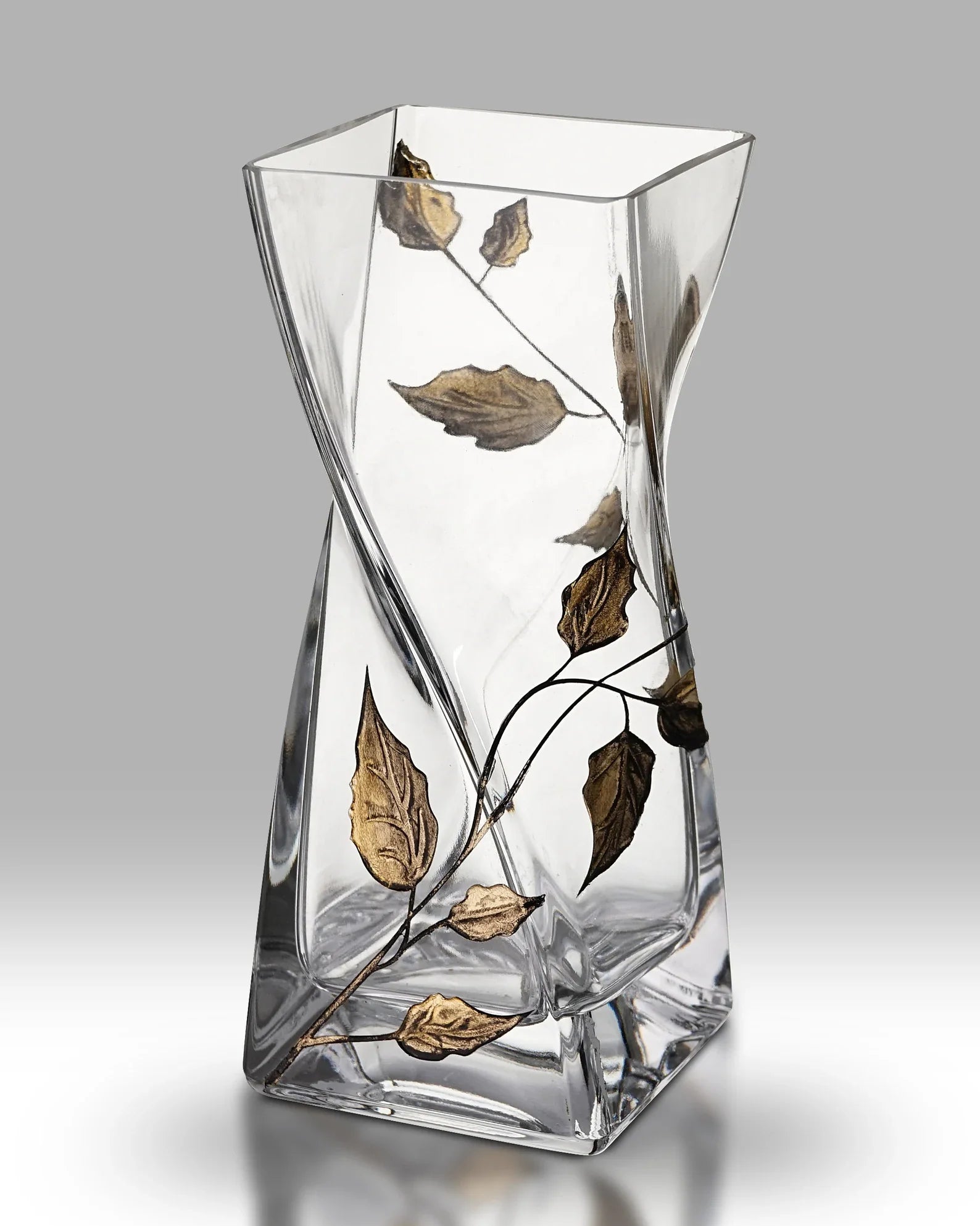 Gold Leaf - 20cm Twist Vase by FLOWERS BY ACANTHUS